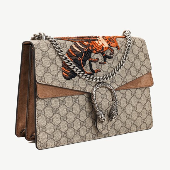 Gucci Dionysus Beige Ebony GG Supreme Monogram Limited Edition Bee Bag - Picture 2 of 15
